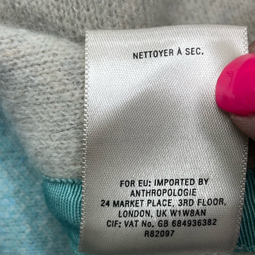 ANTHROPOLOGIE FIELD FLOWER ALPINE WOOL HOODED CARDIGAN WOMEN XS BLUE OVERSIZED - Picture 6 of 8